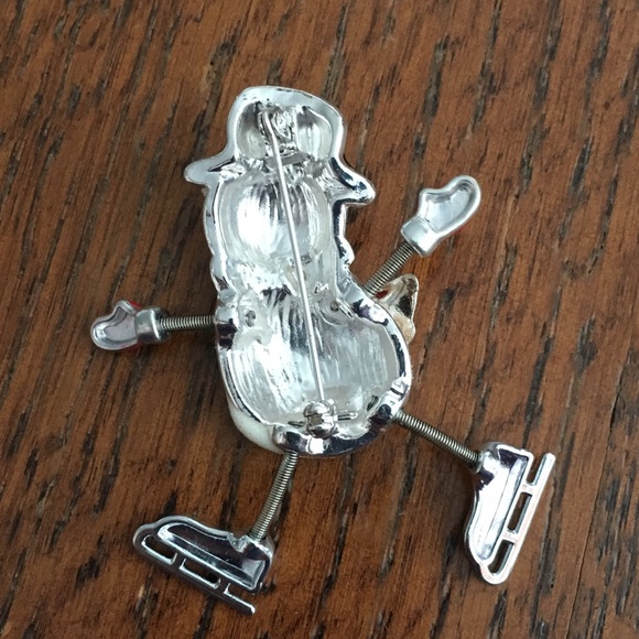Ice Skating Snowman Brooch - Picture 3 of 4